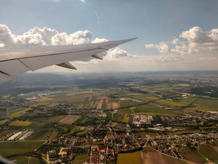 飛行機内からの景色